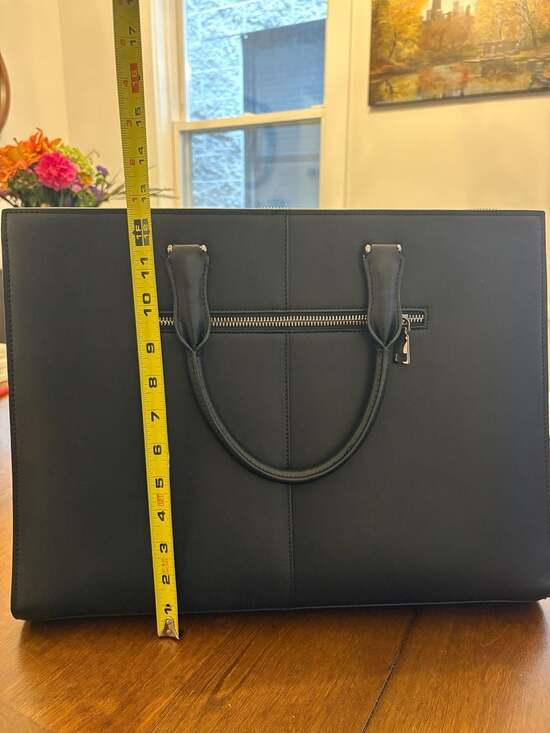CLUCI Women's Vegan Leather Laptop Briefcase 15.6 Inch Business Tote Bag Black - Picture 7 of 7